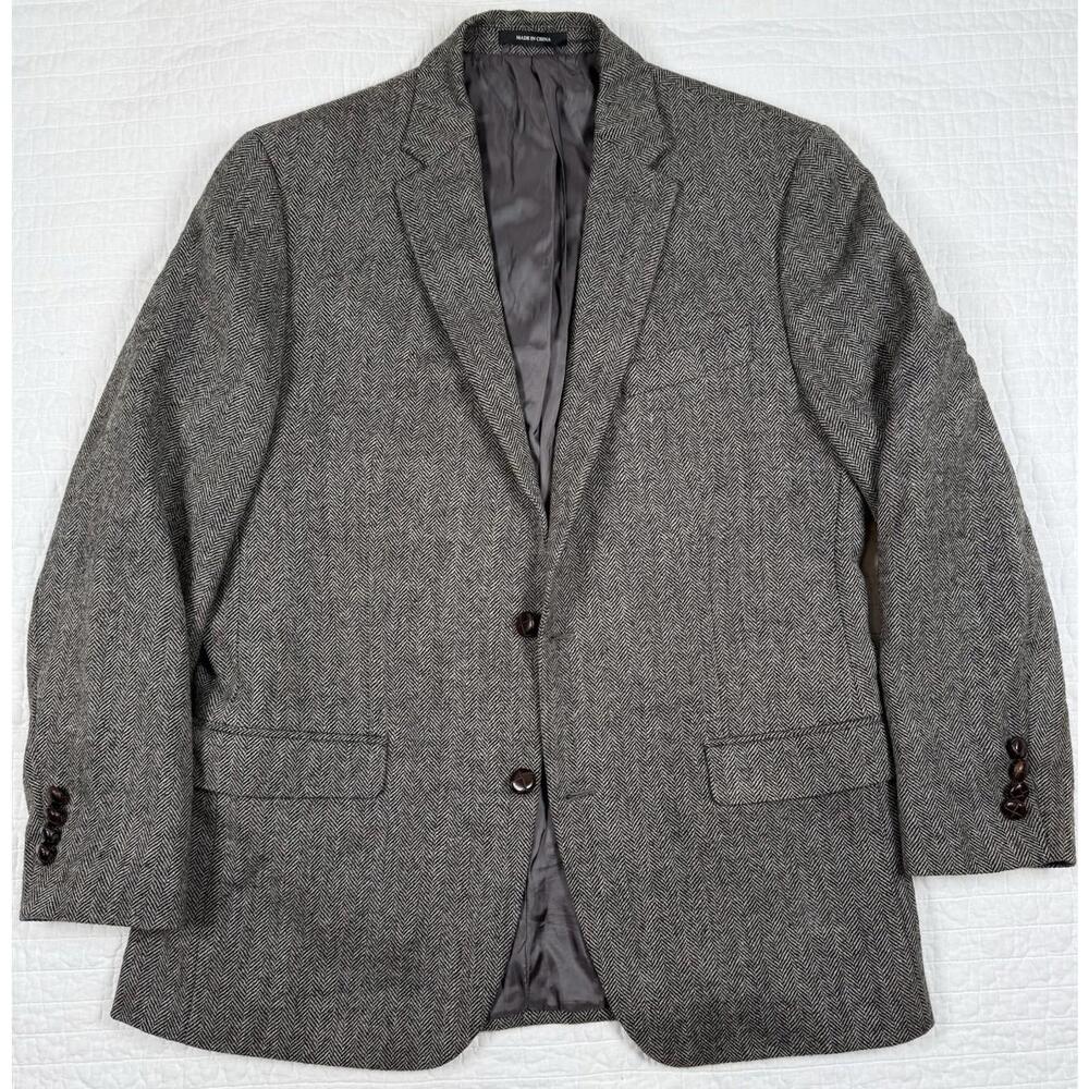 Lauren Ralph Lauren Slim Gray Herringbone Wool Blend Blazer 42R Jacket Men’s